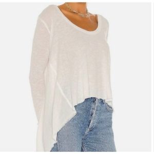 Free People White Asymmetrical Top